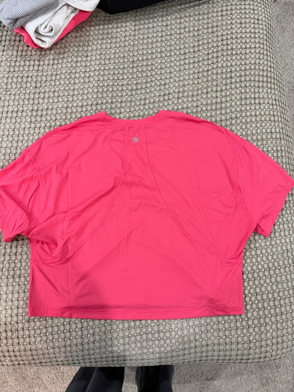 lululemon athletica Bright Pink Cropped Athletic Tee